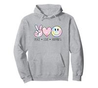 Peace Love Happiness Rainbow Tie Dye Smile Face Happy Face Felpa con Cappuccio