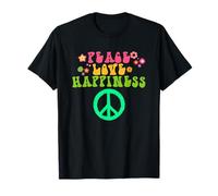Peace Love Happiness Travestimento Hippy Costume Hippie Maglietta