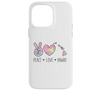 Peace Love Hawaii Acquerello Heart Island Aloha Art Design Custodia per iPhone 14 Pro Max