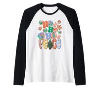 Peace Love Hippie Decor Groovy And Bright Hohoho Christmas Maglia con Maniche Raglan
