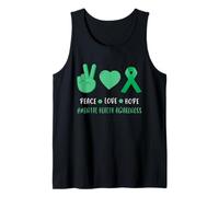 Peace Love Hope - Supporto per la consapevolezza della Salute mentale, Colore: Verde Canotta