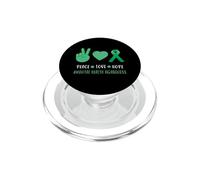 Peace Love Hope - Supporto per la consapevolezza della salute mentale, colore: verde PopSockets PopGrip per MagSafe