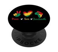Peace Love Juneteenth - Black History African Roots Pride PopSockets PopGrip Adesivo