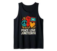 Peace Love Juneteenth Black History Month vintage da donna Canotta