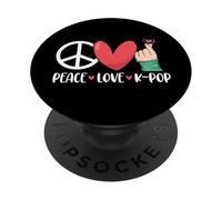 Peace Love K-pop Amanti della cultura coreana Divertente Musica Kpop PopSockets PopGrip Adesivo