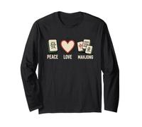 Peace Love Mahjong Graphic Giocare Mahjong Amanti del Gioco Maglia a Manica