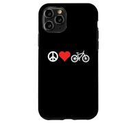 Peace Love Mountain Bikes Funny Retro MTB Biking Custodia per iPhone 11 Pro