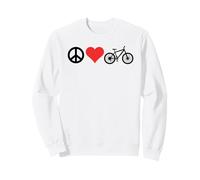 Peace Love Mountain Bikes Funny Retro MTB Biking Felpa