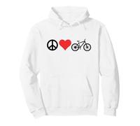Peace Love Mountain Bikes Funny Retro MTB Biking Felpa con Cappuccio