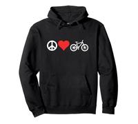 Peace Love Mountain Bikes Funny Retro MTB Biking Felpa con Cappuccio