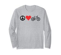 Peace Love Mountain Bikes Funny Retro MTB Biking Maglia a Manica