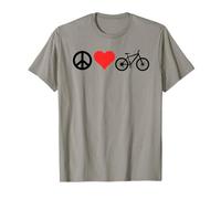 Peace Love Mountain Bikes Funny Retro MTB Biking Maglietta