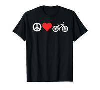 Peace Love Mountain Bikes Funny Retro MTB Biking Maglietta