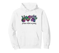 Peace Love Paws Graphic for Women Dog Mom And Animal Lover Felpa con Cappuccio