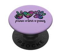 Peace Love Paws Graphic For Women Dog Mom And Animal Lover PopSockets PopGrip Adesivo