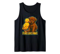 Peace Love Paws Puppy And Duck Amicizia Canotta