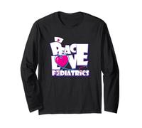 Peace Love Pediatria Pediatra Maglia a Manica