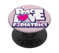 Peace Love Pediatria Pediatra PopSockets PopGrip Adesivo