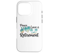 Peace Love Pensionamento Finalmente Ritirato Golden Years Custodia per iPhone 16 Pro