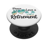 Peace Love Pensionamento Finalmente Ritirato Golden Years PopSockets PopGrip Adesivo