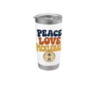 Peace Love Pickleball, design retrò alla moda Bicchiere termico in acciaio inox doppia parete