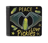 Peace Love Pickles - Portafogli con stampa di sottaceti, con scomparti multipli per carte di credito, per uomini e donne, Stile:, Taglia unica, MHXYZHW