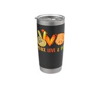 Peace Love Pie Ringraziamento segno di pace tacchino mano hippie Bicchiere termico in acciaio inox doppia parete