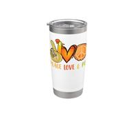 Peace Love Pie Ringraziamento segno di pace tacchino mano hippie Bicchiere termico in acciaio inox doppia parete