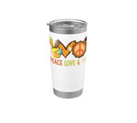 Peace Love Pie Ringraziamento segno di pace tacchino mano hippie Bicchiere termico in acciaio inox doppia parete
