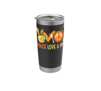 Peace Love Pie Ringraziamento segno di pace tacchino mano hippie Bicchiere termico in acciaio inox doppia parete