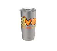 Peace Love Pie Ringraziamento segno di pace tacchino mano hippie Bicchiere termico in acciaio inox doppia parete