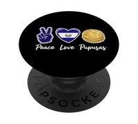 Peace Love Pupusas El Salvador Bandiera Cuore PopSockets PopGrip Adesivo