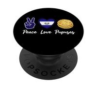 Peace Love Pupusas El Salvador Bandiera Cuore PopSockets PopGrip Adesivo