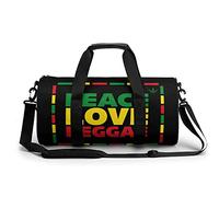 Peace Love Reggae Borsa da Palestra Portatile per Donne E Uomini Borsone da Viaggio per Sport Stampa Gymbag Divertente Yoga Bag