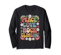 Peace Love Rock Climbing anni '60 '70 Scalatore hippie retrò Maglia a Manica