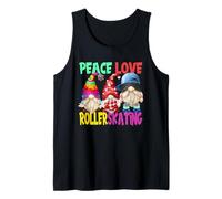 Peace Love Roller Skating GNOME for Rollerskating Party Canotta