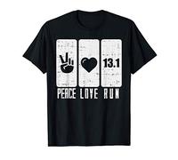 Peace Love Run Funny Marathon Running Workout Runner Gift Maglietta