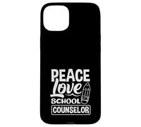 Peace Love School Counselor, matita artistica Custodia per iPhone 15 Plus