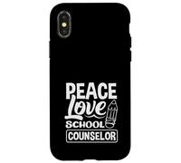 Peace Love School Counselor, matita artistica Custodia per iPhone X/XS