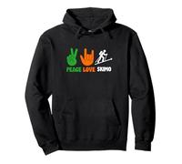 Peace Love Skimo Sci Alpinismo Salita Crew Racing Life Felpa con Cappuccio