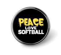 Peace Love Softball rotonda smalto spilla zaino spilla distintivo gioielli estetici giacche cappelli decorazione arte