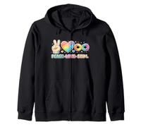 Peace Love Stim Consapevolezza dell'autismo Neurodivergente Stimming Felpa con Cappuccio
