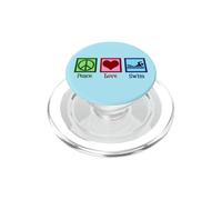 Peace Love Swim Team Cool Nuotatore PopSockets PopGrip per MagSafe