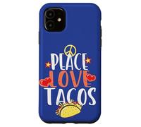 Peace Love Tacos Cibo Divertente Citazione Cibo Messicano Foodies Taco Custodia per iPhone 11
