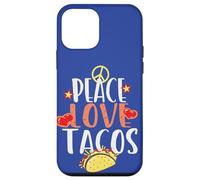 Peace Love Tacos Cibo Divertente Citazione Cibo Messicano Foodies Taco Custodia per iPhone 12 mini