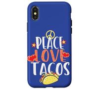 Peace Love Tacos Cibo Divertente Citazione Cibo Messicano Foodies Taco Custodia per iPhone X/XS
