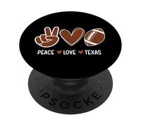 Peace Love Texas - Giornata del gioco degli amanti del calcio del Texas PopSockets PopGrip Adesivo