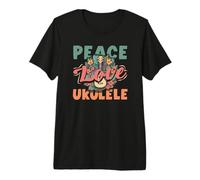 Peace Love Ukulele Hippie, Lettore Musicale Hawaiano retrò Maglietta Premium