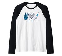 Peace Love Vaccine Ho ricevuto il vaccino vaccinato Maglia con Maniche Raglan
