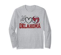 Peace Love Volleyball - Oklahoma Women Teen Girls Tween Maglia a Manica